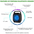 thumbnail image 2 of Technical Pro Portable Bluetooth Speaker 300W 6.5 Inch Woofer FM Radio USB Inputs, 2 of 5