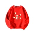thumbnail image 2 of Bnwani Sweatshirt for Girls Long Sleeve Winter Fleece Thin Base Sweatshirt Floral Printed Tops Pullover, 2 of 3