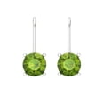 thumbnail image 3 of 14K Solid Gold Lever Back Stud Earrings for Women | 1 cttw Round Cut Natural Peridot | White Gold, 3 of 5