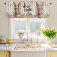thumbnail image 4 of Valances for Windows Easter Rabbit Colorful Egg Rod Pocket Short Curtain for Bathroom Living Room Bedroom Spring Flower Retro Linen Texture 1 Panel 54x18in, 4 of 9