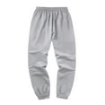 thumbnail image 3 of Hogleaql Men's Tracksuit 2 Piece Hoodie and Sweatpants Solid Color Relaxed Fit Hoodie Joggers Running Pants Set Casual Winter Suits with Pockets Light Gray 3XL, 3 of 5