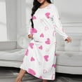 thumbnail image 3 of Kaemgyyd Women's Plus Size Nightgown Cute Heart Crew Neck Warm Sleep Shirt Lightweight Long Sleeve Shower Bathrobe Sleepwear, 3 of 3