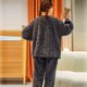 thumbnail image 3 of Gibobby Pijama de algodón para mujer Traje de invierno para mujer, ropa para el cálida y de terciopelo Coral fragante pequeño engrosado(Negro,XL), 3 of 5