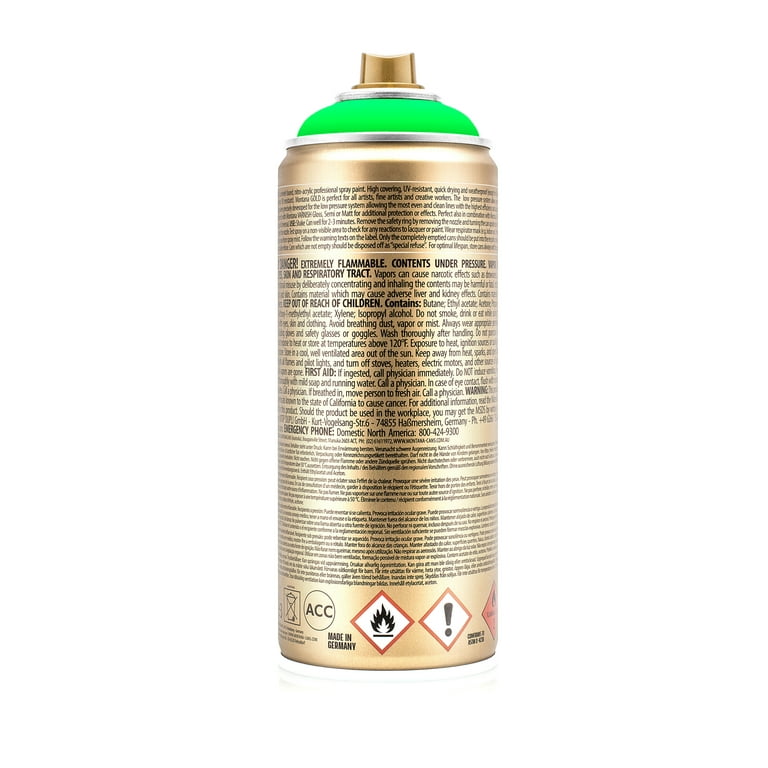 Montana Cans GOLD Spray Paint, 400ml, Fluorescent, Acid Green 