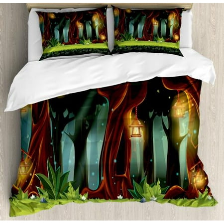 Fairy Tale King Size Duvet Cover Set Enchanted Forest With