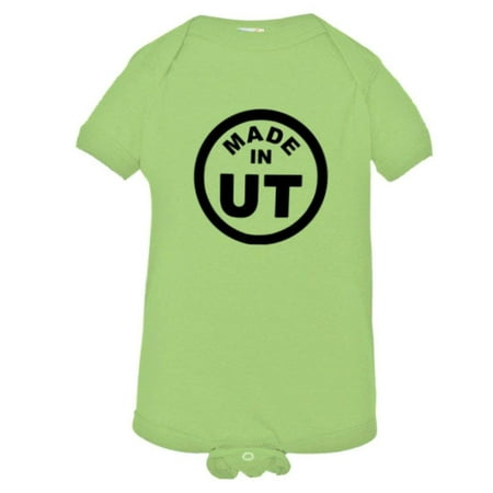 

PleaseMeTees™ Baby From Born Made In Utah UT Logo Label Tag HQ Jumpsuit