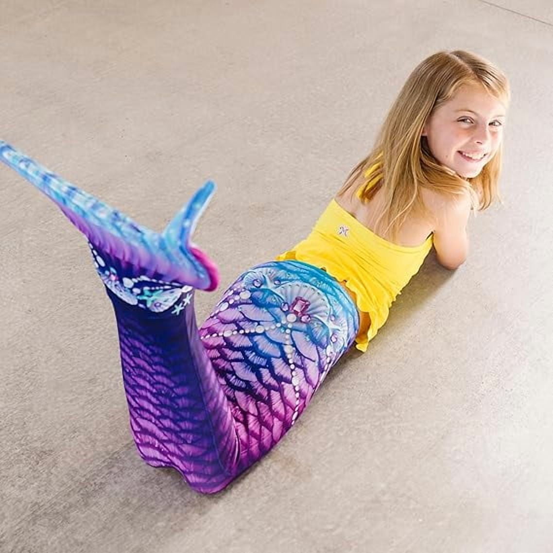 Fin Fun Fantasy Mermaid Tail for Girls and Boys, Monofin for Swimming Included, fits Youth Large to XLarge - Purple - New Edition