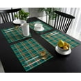 thumbnail image 3 of Christmas Placemats Set of 4, Green Buffalo Plaid Check Placemat for Dining Table Decorations, Cotton Linen Checkered Place Mats, Xmas Table Mats for Kitchen Dinner Holiday Party Decor Gift, 3 of 5