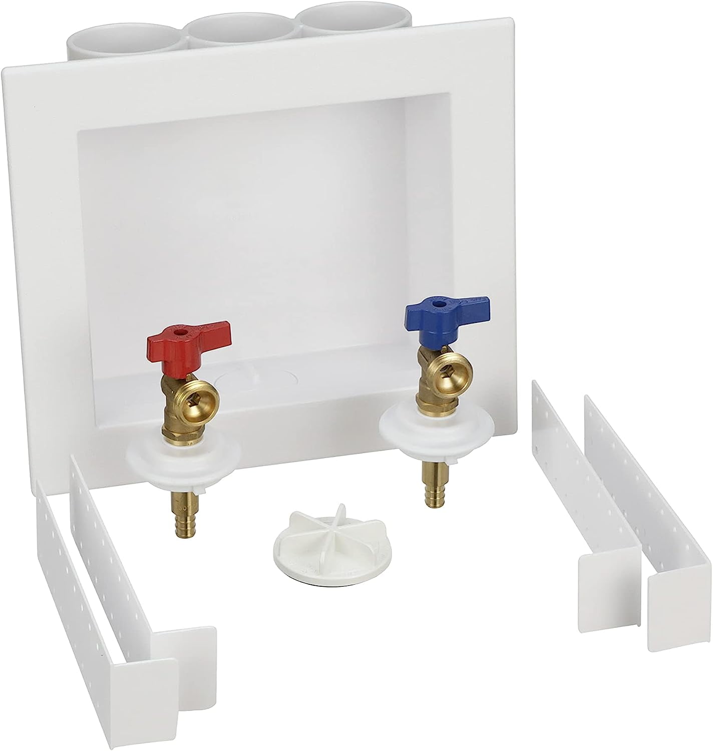 Oatey 38532 Washing Machine Outlet Box with 0.25 Turn Brass Ball Valves