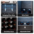 thumbnail image 5 of Homieasy Cabinet Bar with Power Outlet & LED Light, Wine Bar Cabinet with Wine and Glasses Rack, Home Coffee Bar Cabinet, Buffet Sideboard with Storage shelf for Kitchen, Dining Room, Black Oak, 5 of 6