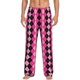 thumbnail image 1 of Balery pink and black argyle Pantalones de pijama para hombre, pijama ultraligero, pantalón de descanso-3X-Large, 1 of 6