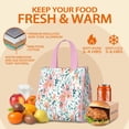 thumbnail image 5 of Pioneer Flower Floral Print Pattern Insulated Lunch Bag for Women & Adults,Large Portable Soft Cooler Lunch Bag,Thermal Food Storage Tote with Pearl Cotton,8.66L,8.75x5.75x9.5 Inch, 5 of 6