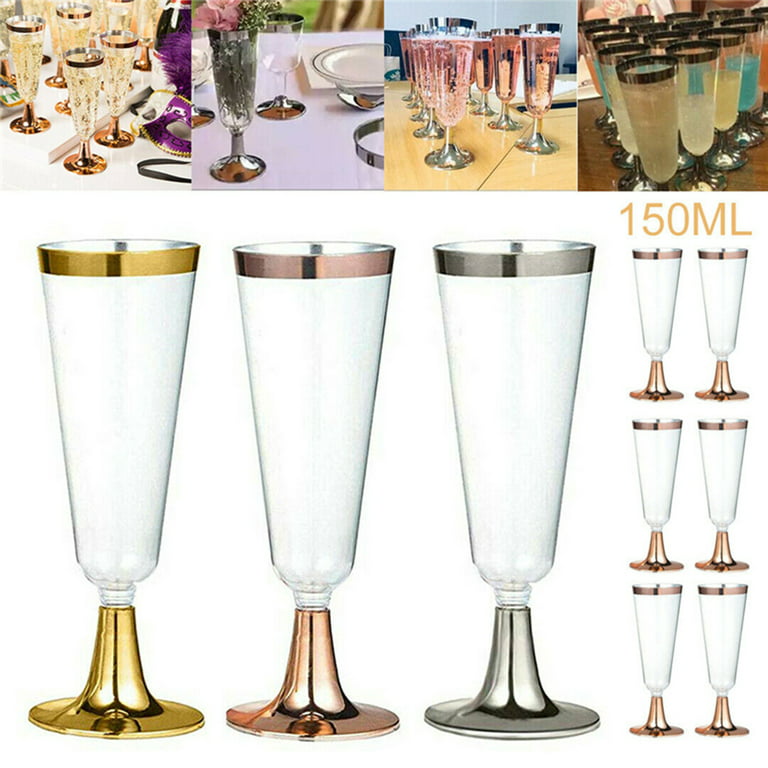 Disposable Plastic Wine Glass Party Wedding Champagne Flute Goblet Cocktail  Cup