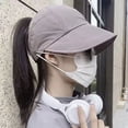 thumbnail image 3 of Ponytail Hat Foldable Visors Hat Fisherman Cap Wide Brim Sun Hat Fisherman Cap Bucket Hat Beach Caps BLACK, 3 of 7
