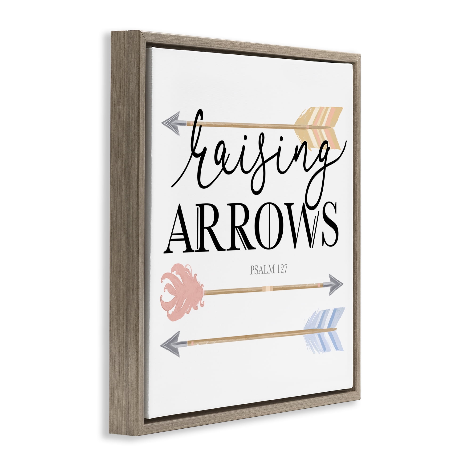 Stupell Industries Spiritual Raising Arrows Religious & Spiritual Painting Brown Floater Framed Canvas Art Print Wall Art, 25 x 25