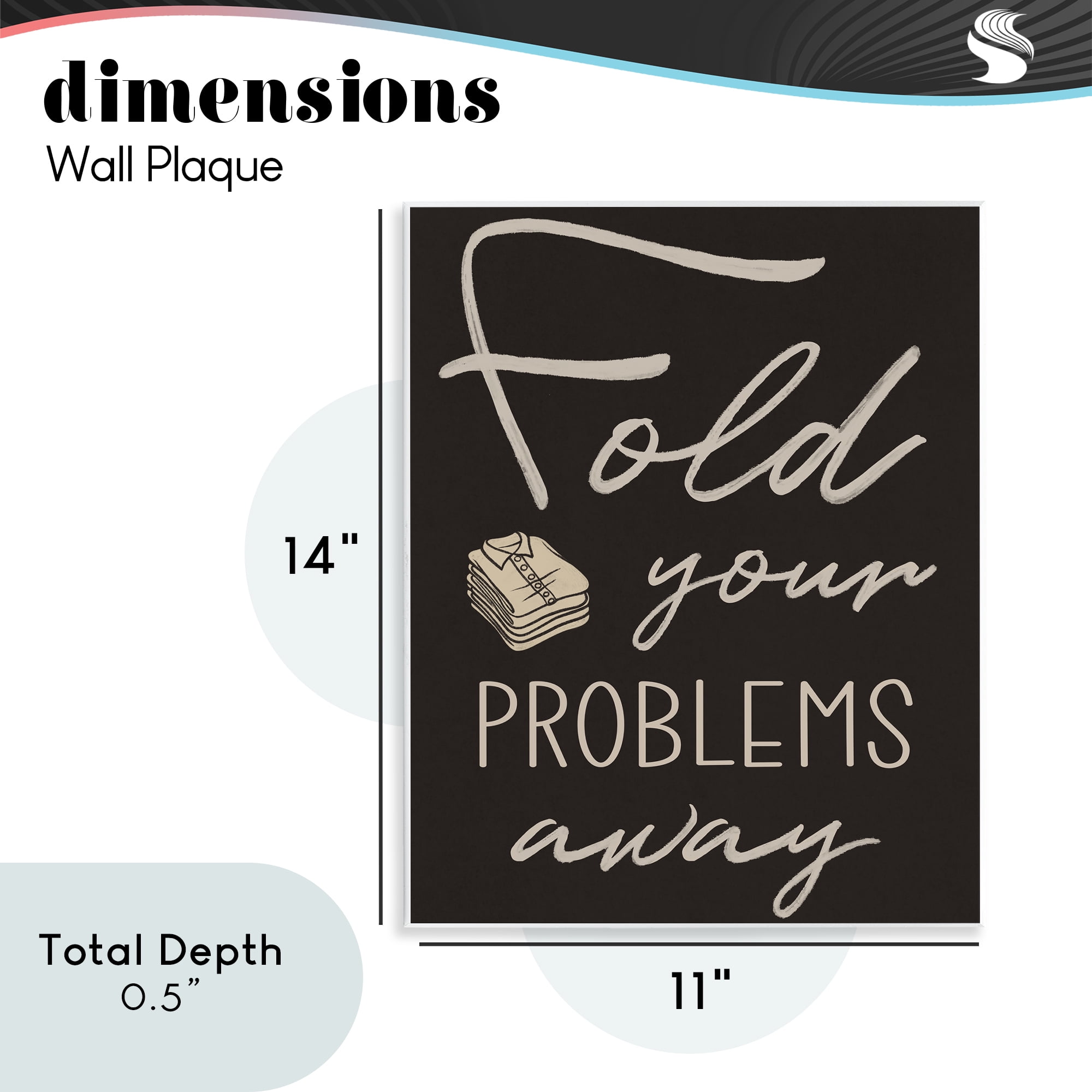 Fold Your Problems Away Wall Plaque Art, design by Marcus Prime
