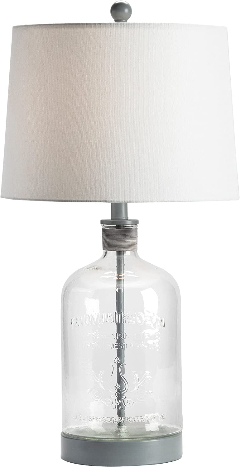 Evolution Veda Glass Jar Table Lamp in Gray