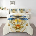 thumbnail image 2 of Erosebridal Lotus Folwer Bedding Twin Comforter Set, Mystic Dragonfly Down Comforter, Mother's Day Decor, Reversible 2pcs, 2 of 7