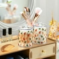 thumbnail image 3 of Yayeee 2 Pack Qtip Holder Bathroom Cotton Swab Canister with Lid Clear Dispenser Set, Green Autumn Leaves, 3 of 6