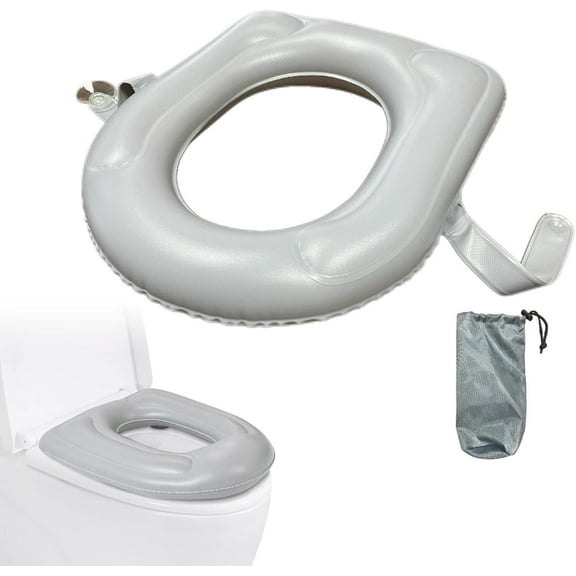 CHIKANSTORE Toilet Seat Cushion Universal Inflatable, Height Adjustable Toilet Seat Riser with Handles ＆ Suction Cup, Tear Resistant Soft Raised Toilet Seats for Seniors, Adults, Elderly, Disabled