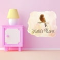 thumbnail image 3 of Animal Watercolor Custom Name Wall Decals for Kids Room - Brown Bird Animal Pink Background Art Girly Personalized Bedroom Wall Sticker Water Color Style - Size: 10 In x 9 In, 3 of 5