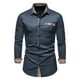 thumbnail image 1 of Blusa y camisa de manga larga con cuello vuelto para hombre, informal, de moda, con bolsillo y manga larga, para hombre, 1 of 3