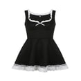 thumbnail image 4 of Women‘s Mini A-Line Dress  Sleeveless Bow Front Solid Color Lace Trim Tank Dress, 4 of 7