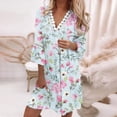 thumbnail image 1 of SMihono Robe d'Été pour Femmes Grande Taille Mode d'Été pour Femmes Manches Mi-Longues Imprimée Camisole à Col en V Bretelles Robe Chandail, 1 of 5