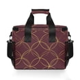 thumbnail image 7 of FORMRS Insulated Cooler Bag 24 Cans Capacity Soft Leakproof Lunch Box with Side Pockets, Circular Gold Pattern, 7 of 7