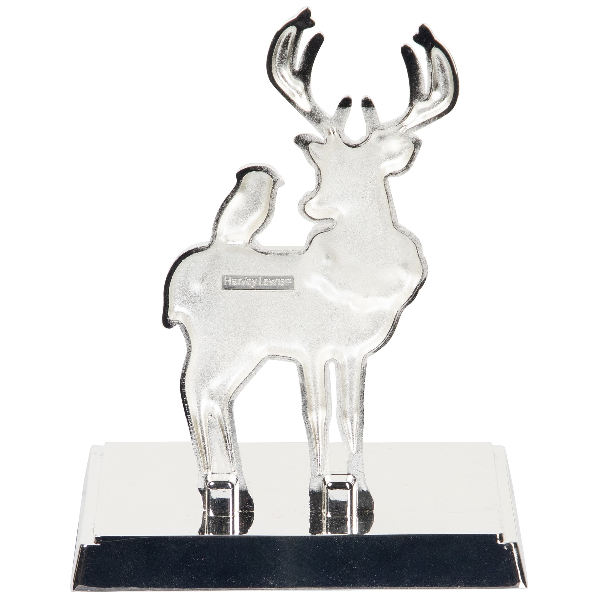 Reindeer Wearing Wreath with Cardinal Christmas Stocking Holder - 4.75"
