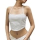 thumbnail image 1 of VISgogo Mujeres Halterneck Tops Slim Fit Color sólido Sin mangas Vendaje Sin espalda Crop Tops para verano VISgogo moda, 1 of 7
