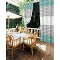 thumbnail image 5 of nqOlkjepod Outdoor Curtains for Patio Waterproof, Turquoise Grey Stripe Outdoor Privacy Panels Grommet, Modern Art Horizontal Striped Blackout Outside Curtains for Porch/Cabana 54"x84", 1 Panel, 5 of 8