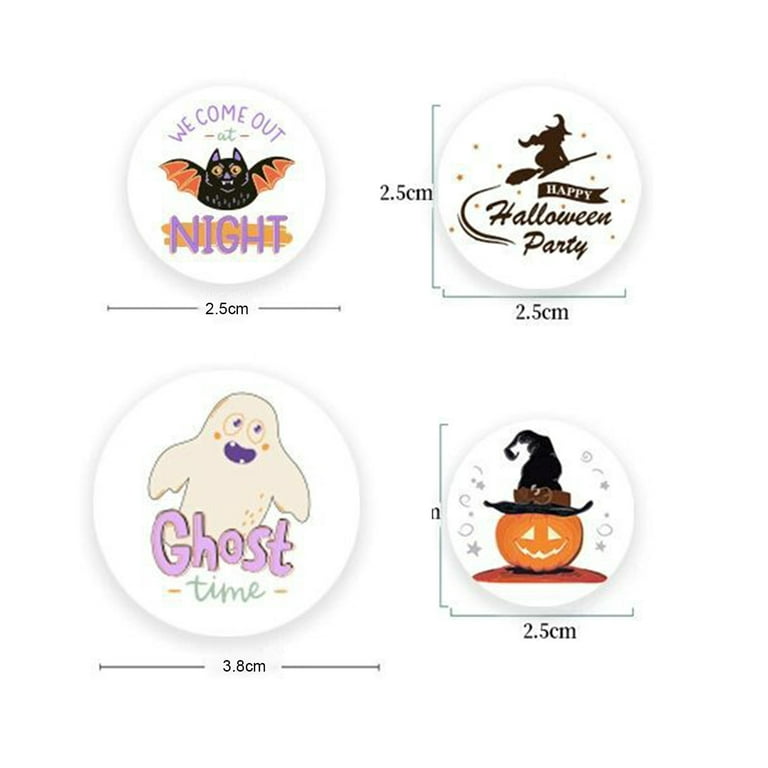 500pcs 2.5cm Halloween Round Stickers Pumpkin Decoration Labels