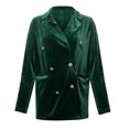 thumbnail image 2 of Baberdicy Womens Blazer Women's Golden Velvet Solid Colour Fashion Casual Top Jacket Womens Blazer Green, 2 of 5