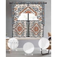 thumbnail image 3 of Farmhouse Aztec Kitchen Curtains Sets 24 Inch Length with Valance, Boho Southwest Tribal Ethnic Flowers Swag Valances and Tiers Curtain Set Drapes Swag Curtains for Living Room, Bathroom, Bedroom, 3 of 6