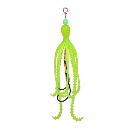 Youthyao Squid Skrit Lure 15cm 10g Sea Fishing Skirt Soft Lures with Double Barbed Hook Artificial Baits
