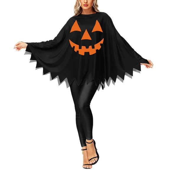Neewe Halloween Party Costume Women's Cape Shawl Printing Costume for Women, Halloween Costumes for Women