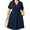 E1-Navy Blue, variant on Plus Size Wrap Dress for Women, Soft Stretch V Neck Casual Summer Dress, Navy Blue 3X Elastic Waist Flowy A-Line Dress with Pockets