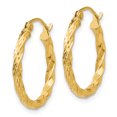 thumbnail image 2 of 14k Yellow Gold Twist Hoop Earrings Round, 2 of 7