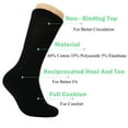 thumbnail image 3 of Diabetic Loose Fit Non-Binding Crew Socks Full Cushioned Size 10-13 (White 3 Pairs, Black 3 Pairs), 3 of 8