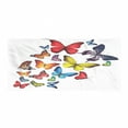 thumbnail image 1 of Butterflies Gym Towel, Many Different Butterflies Romance Togetherness Joy Wildflowers Hiking Trees, One-Sided Quick Dry Microfiber for Beach Fitness & Swimming, 60" x 30", Multicolor, by Ambesonne, 1 of 2