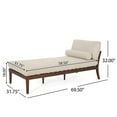 thumbnail image 2 of Chaise Lounge Chair Indoor, Upholstered Bedroom Chaise Lounge with Throw Pillow, Living Room Chaise Lounge Mid-century Style, Beige, 2 of 7