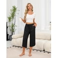 thumbnail image 3 of Ekouaer Womens Pajama Pants Capri 2026 Wide Leg Lounge Pj Pants Summer Comfy Drawstring Pajama Bottoms with Pockets, 3 of 6