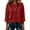 Deep Red, variant on Casual 3/4 Sleeve Button Down Shirts for Women Gingham Plaid Striped Tops V Neck Loose Blouse for Fall,Pink 3XL