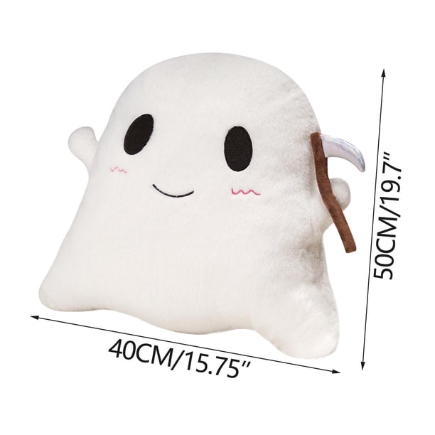 Yhmxh Cojín decorativo y espeluznante con diseño de fantasma empuñando una guadaña para Halloween.