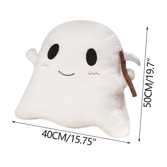 Yhmxh Cojín decorativo y espeluznante con diseño de fantasma empuñando una guadaña para Halloween.
