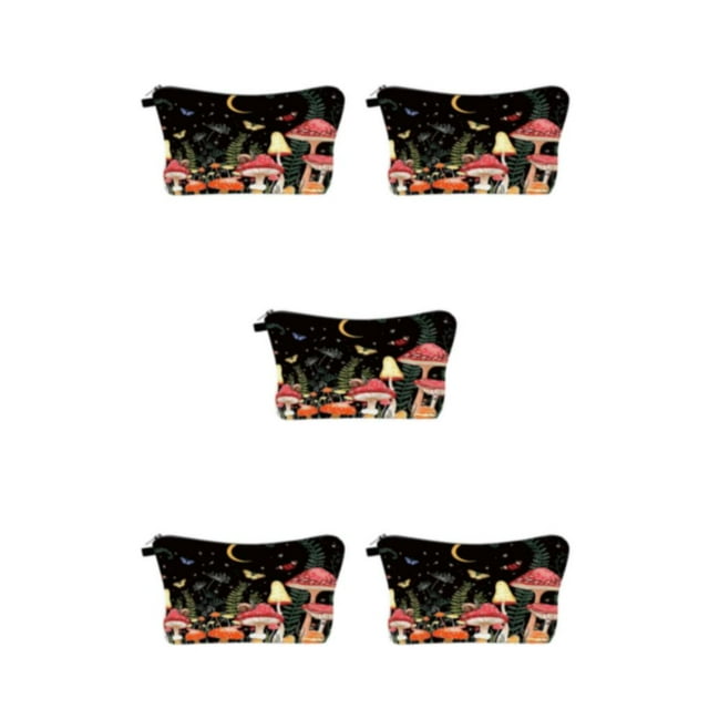 pitrice Cool Makeup Pouch - Dust-proof And Durable For Travel And Everyday No Loose Thread Cosmetic Bag 5Set