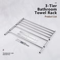thumbnail image 5 of KOKOSIRI Towel Shelf Wall Double Towel bar with Shelf Bathroom Towel Rack Polished Chrome B5003CH-L24, 5 of 8