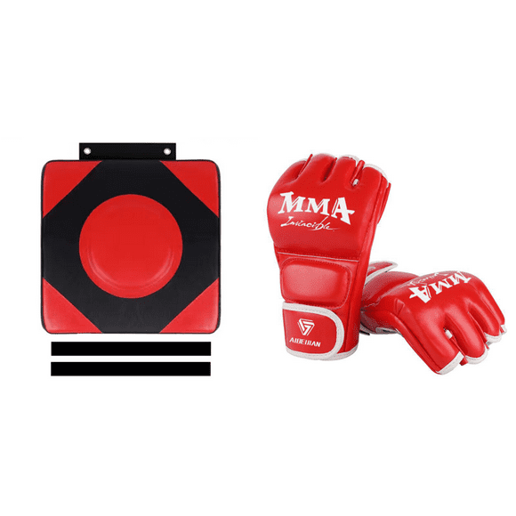 Peggybuy Boxing Mats PU Leather Square Wall Target for Martial Arts Karate (Red)
