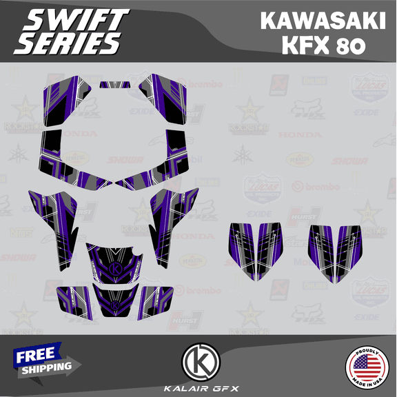 Kalair GFX Graphics Kit for Kawasaki ATV KFX 80 (2003-2006) Swift Series